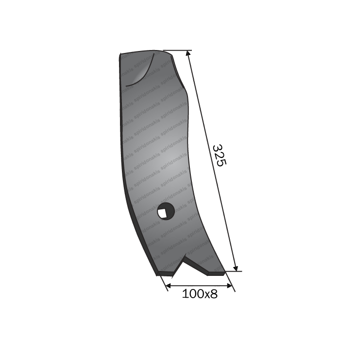 Cultivator Tine Wing Unia 100x8x325 Cental Agriforge 