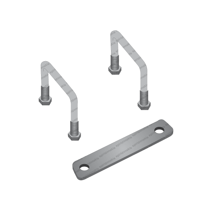 Complete Clamp (2 Stirrup Bolts and Slat)