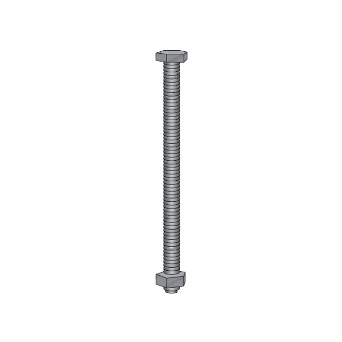 Clamp bolt (8.8) 22x170 + nut