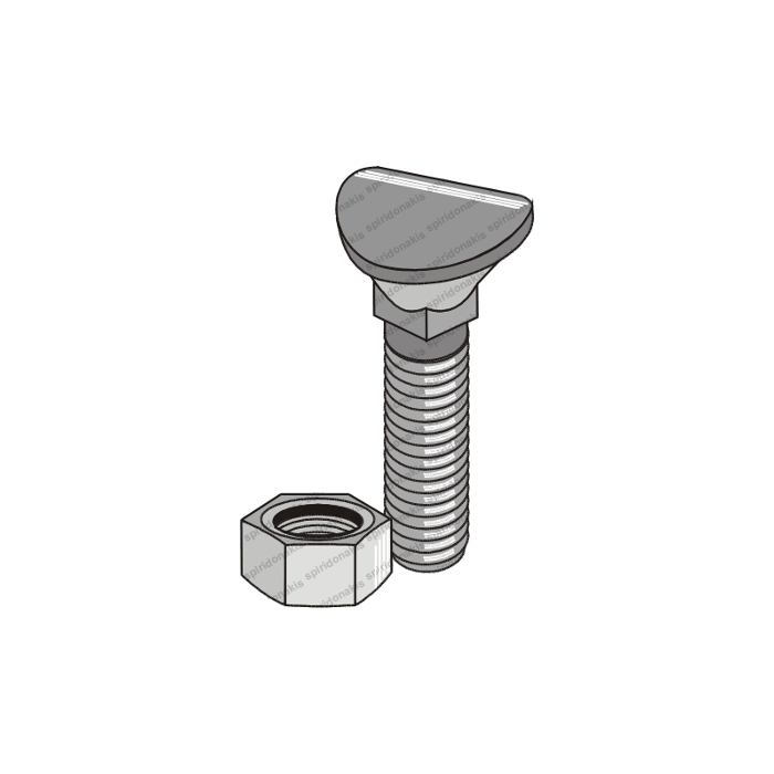 Countersunk Bolt 4.6 10x38 Zinc Plated with Nut