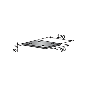 Clamp Plate Straight 90Χ120Χ8 Tine Tube 70x70