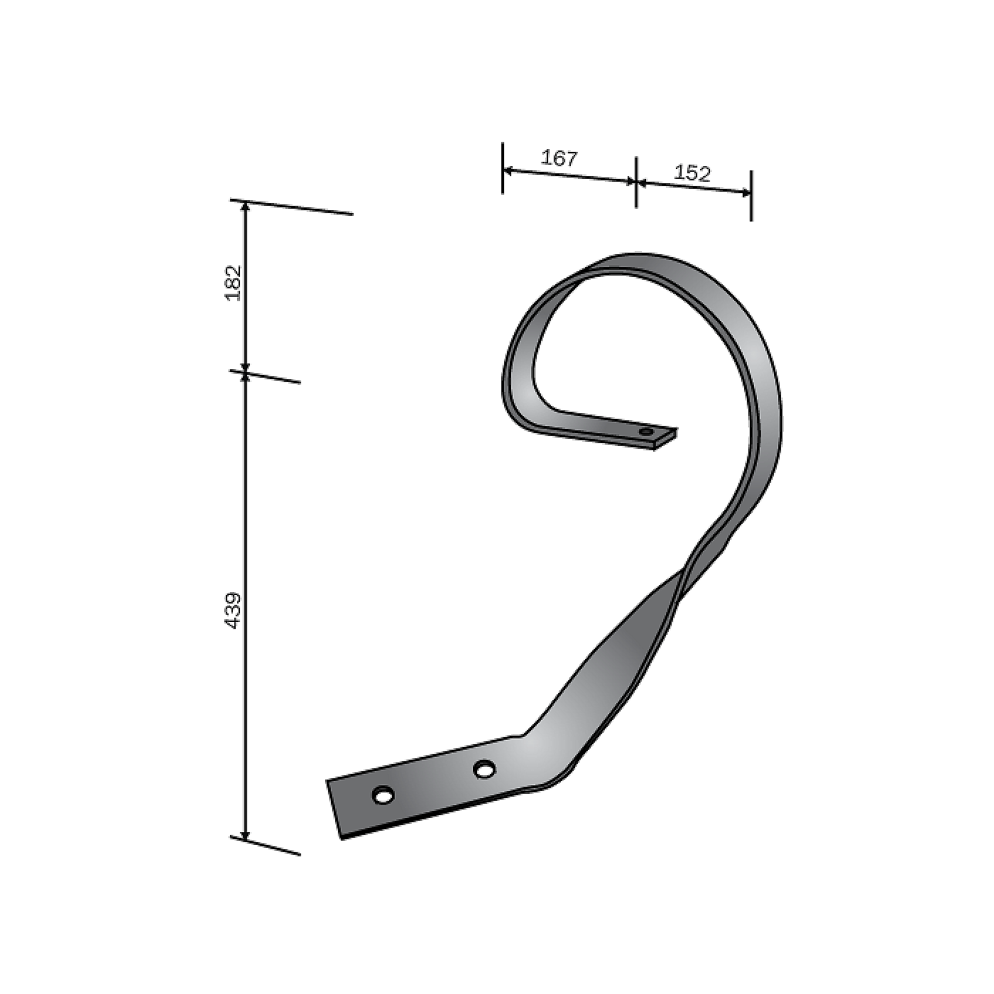 Cultivator Mischellaneous : 02-131 Tail Spring 60x10 with ...
