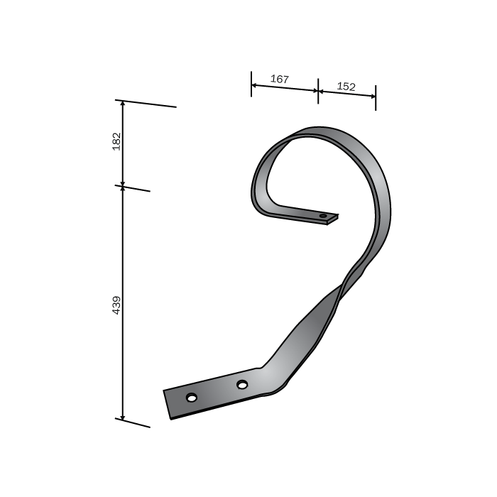 Tail Spring 60x10 with Holes for Point Bianchi