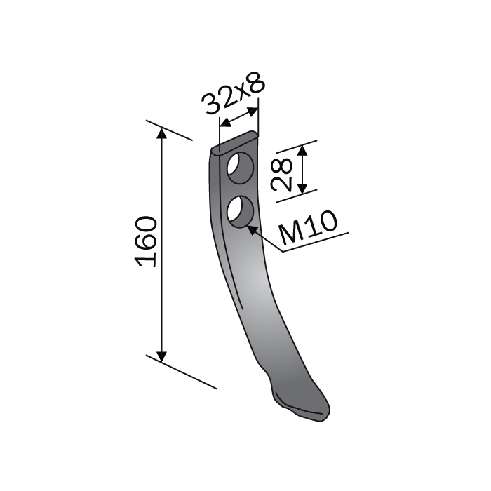 Tine for Tracer Spring KK28 M10 Bellota