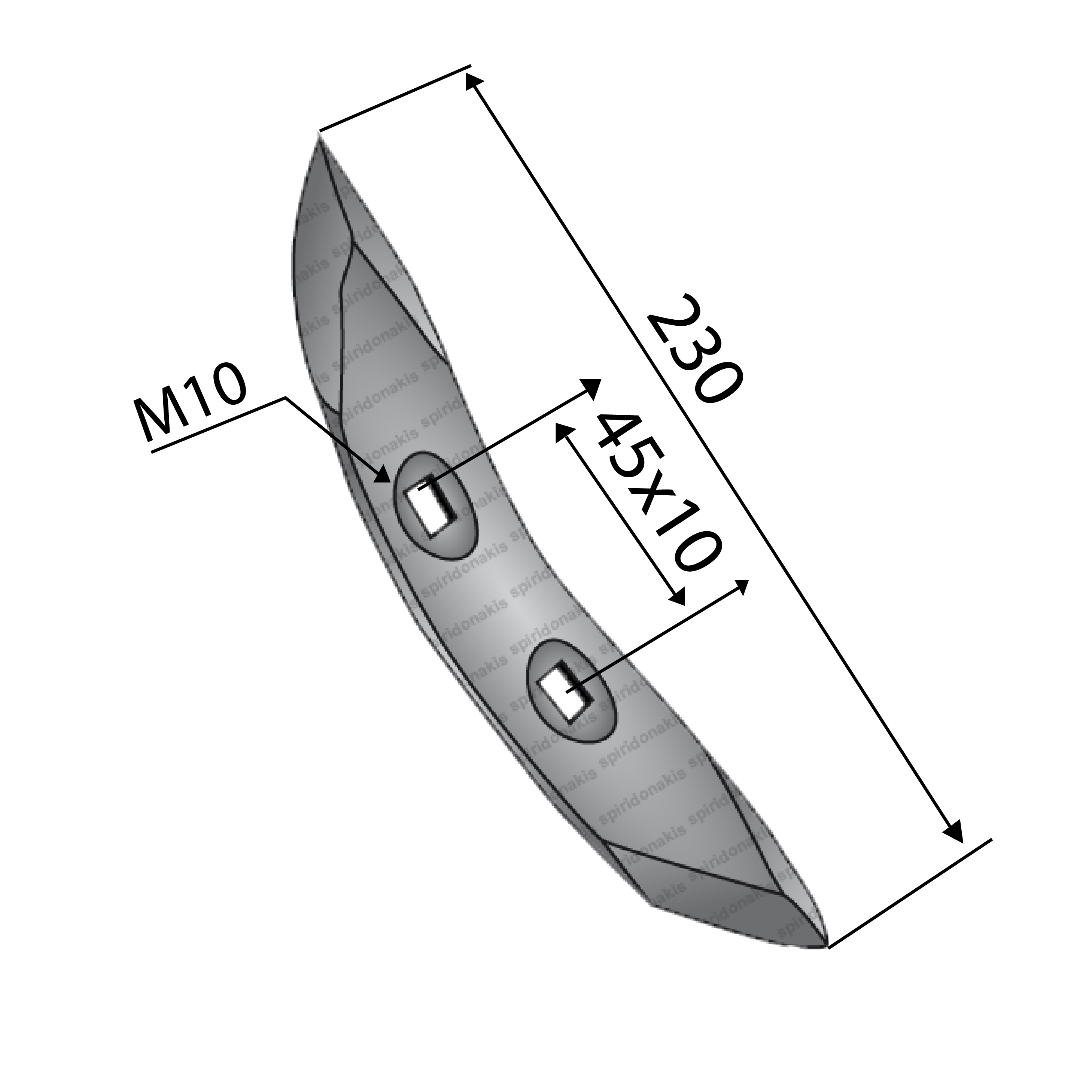 Balestra Cultivator Reversible Point 45x10x230 AGT