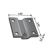 Clamp Plate Curved 25x25 for Tine Tube 80x80