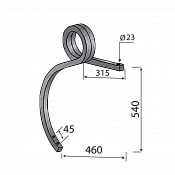 Cultivator Double Coil tine 32x32 Without Point Right Biachi