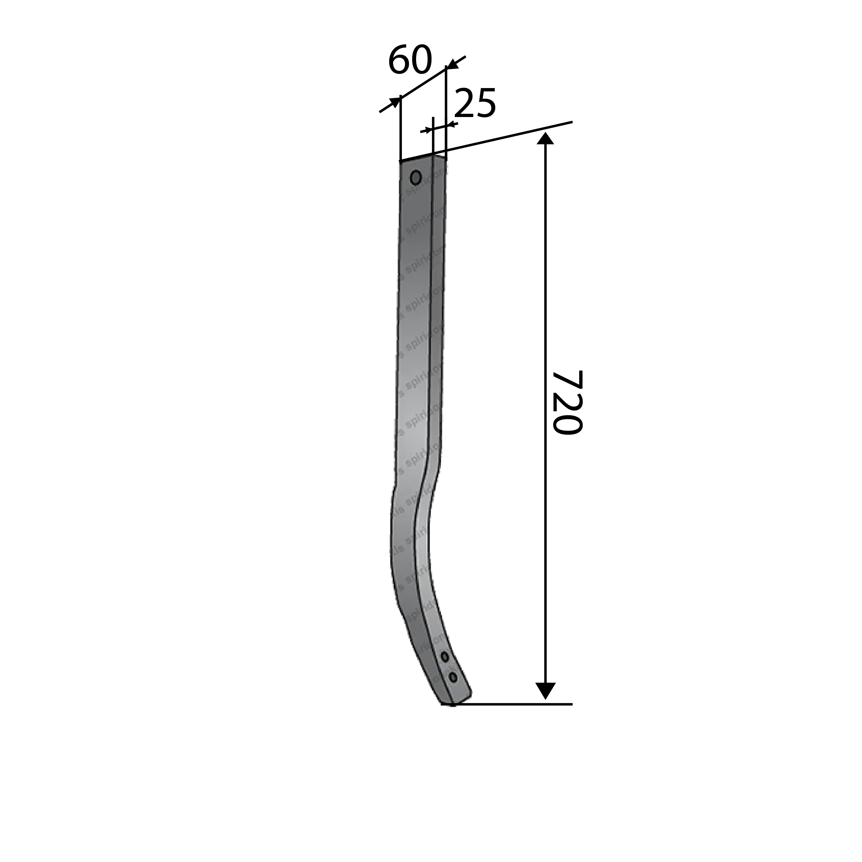 Σταβάρι Καλλιεργητή Tedesca 60x25 L720mm BPT