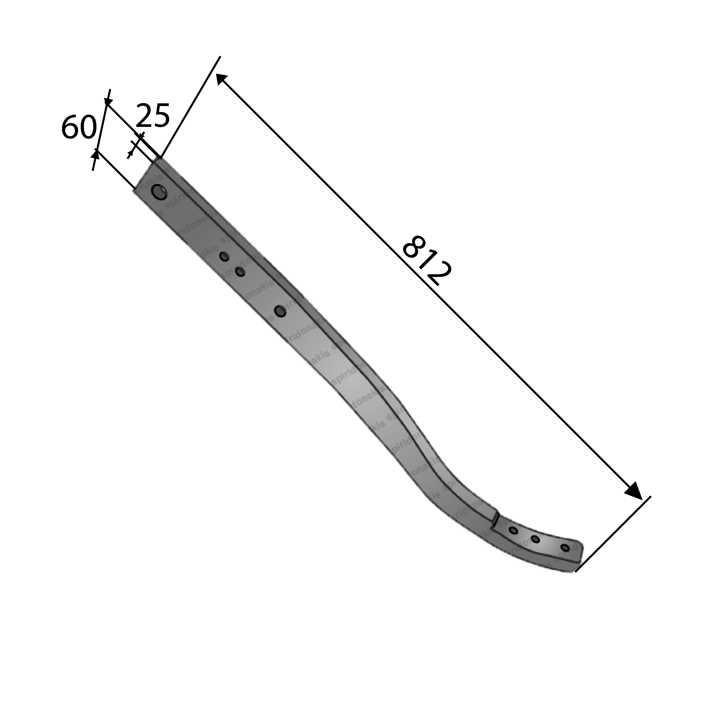 Σταβάρι Καλλιεργητή Tedesca 60x25 L865mm BPT