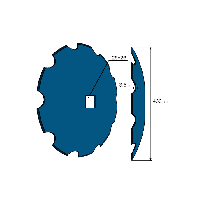 Notched Disc 18'' 26x26 Bellota