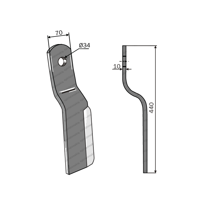 Finishig Mower Blade L1200