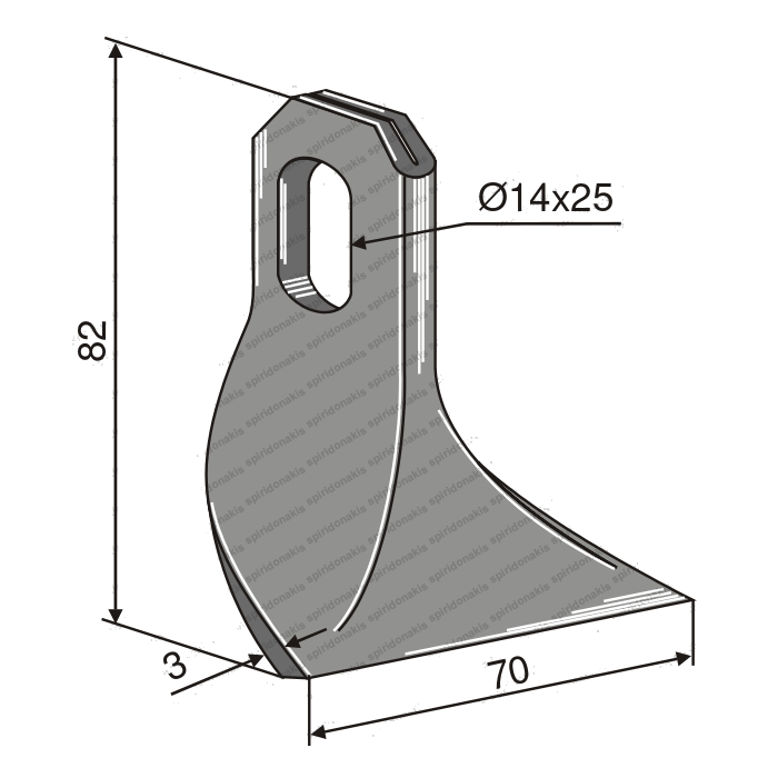 Ψευδόσφυρo Καταστροφέα 70x3/14x25/L=79mm BERFOR