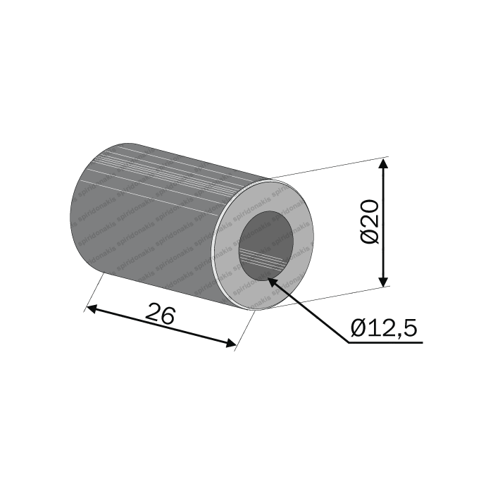 Mulcher Spacer (D20mm/L26mm/B12,5mm)