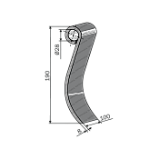 Mulcher Spoon 100x8 190mm Omarv