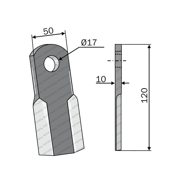 Mulcher Blade Straight 50x10