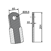 Mulcher Blade Straight 60x10 Berfor 