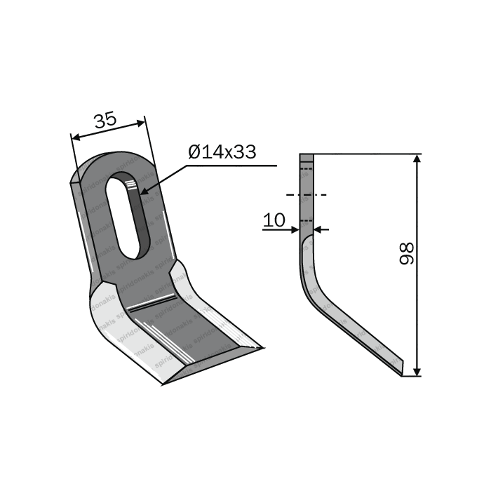 Mulcher Blade Curved Vote 