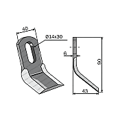 Mulcher Blade Curved 40x6 Berfor 