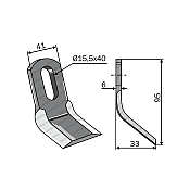 Mulcher Blade Curved 41x6 Bomford