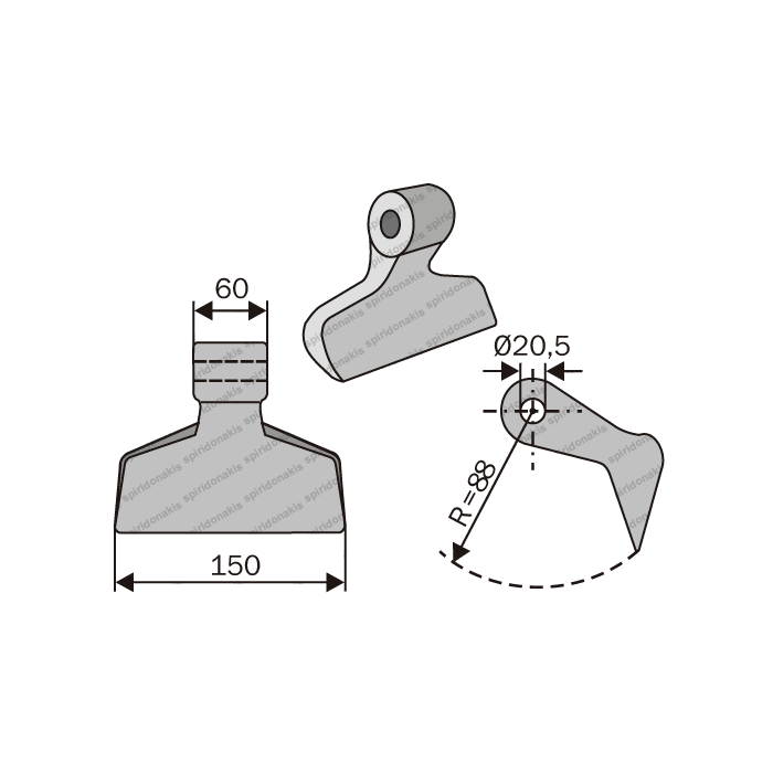 Mulcher Hammer RM1 Ø20,5 SABA