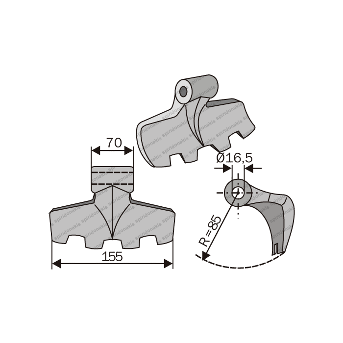 Mulcher Hammer RM3 Ø16,5 SABA