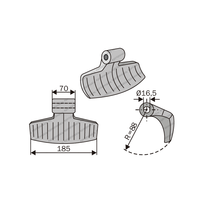 Mulcher Hammer RM5 Ø16,5 SABA