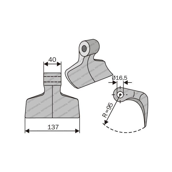 Mulcher Hammer RM6 Ø16,5 SABA