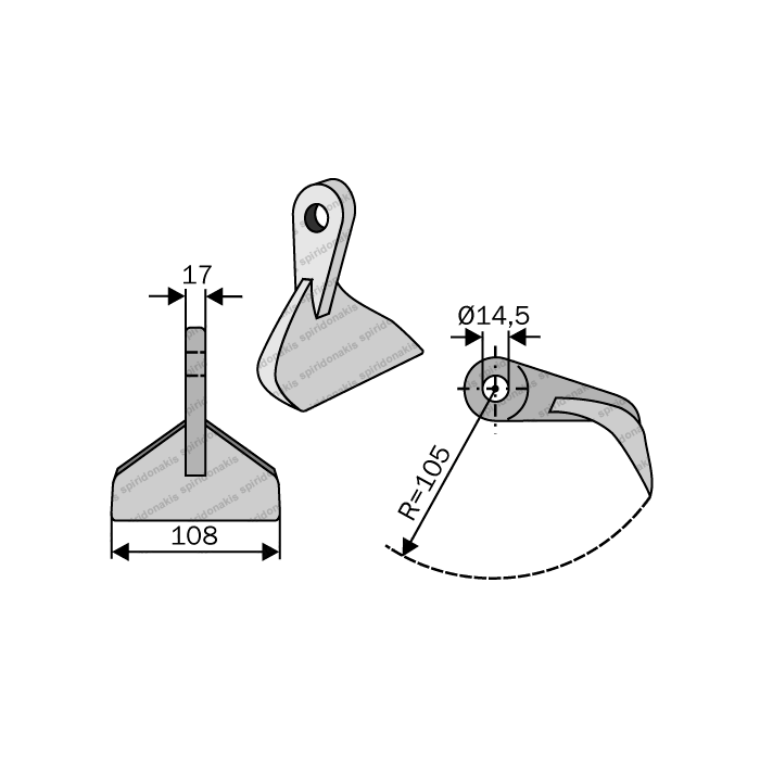 Mulcher Hammer RM7 Ø14,5 SABA