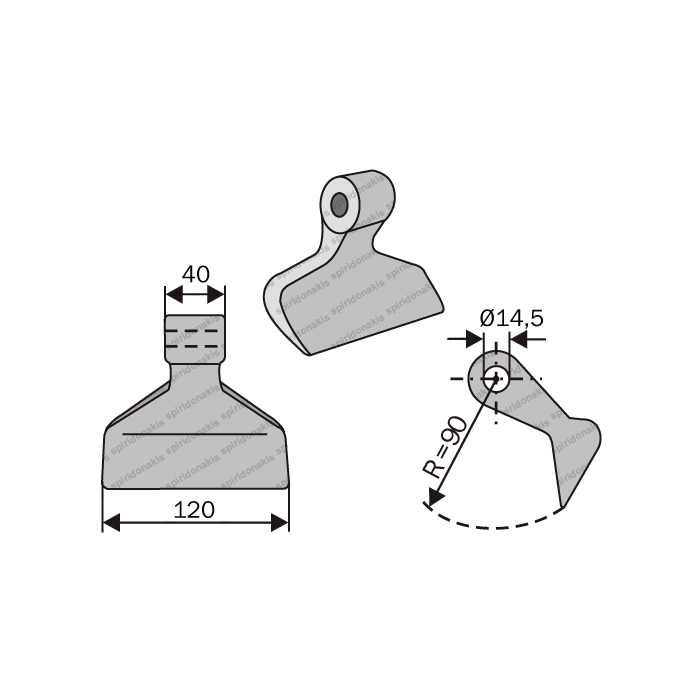 Mulcher Hammer RM8 Ø14,5 SABA