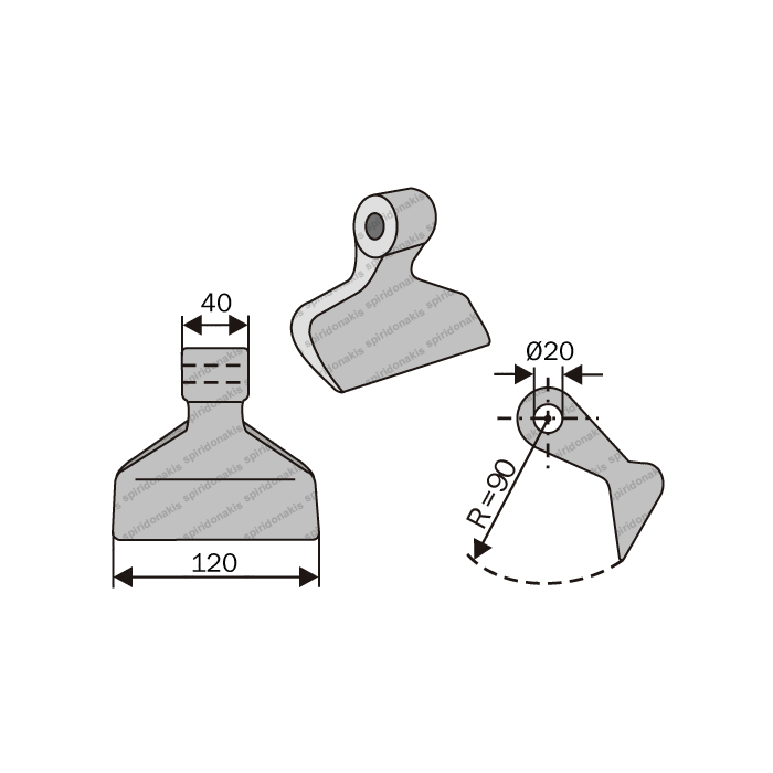 Mulcher Hammer RM8 Ø20,5 SABA