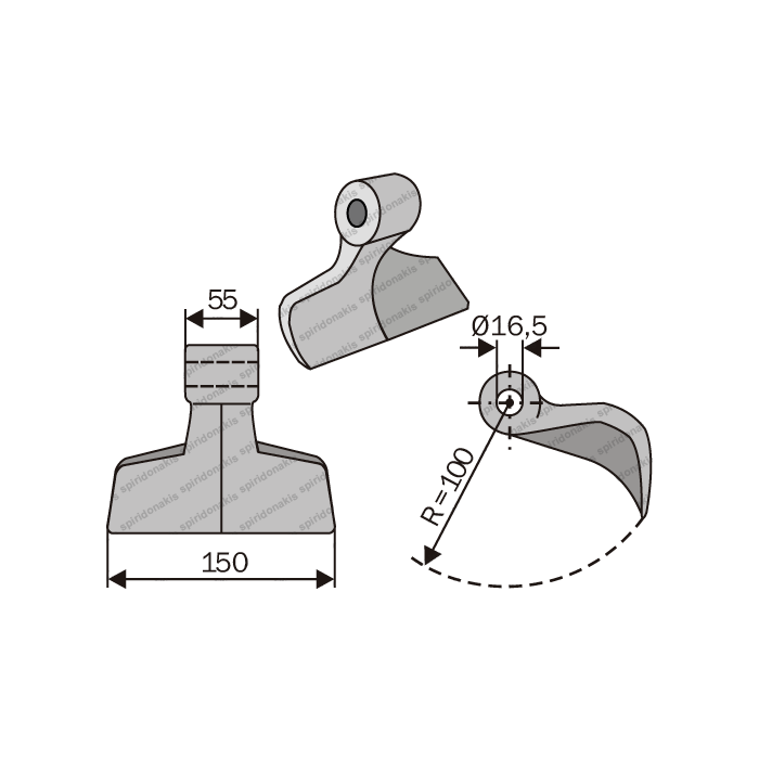 Mulcher Hammer RM10 Ø16,5 SABA