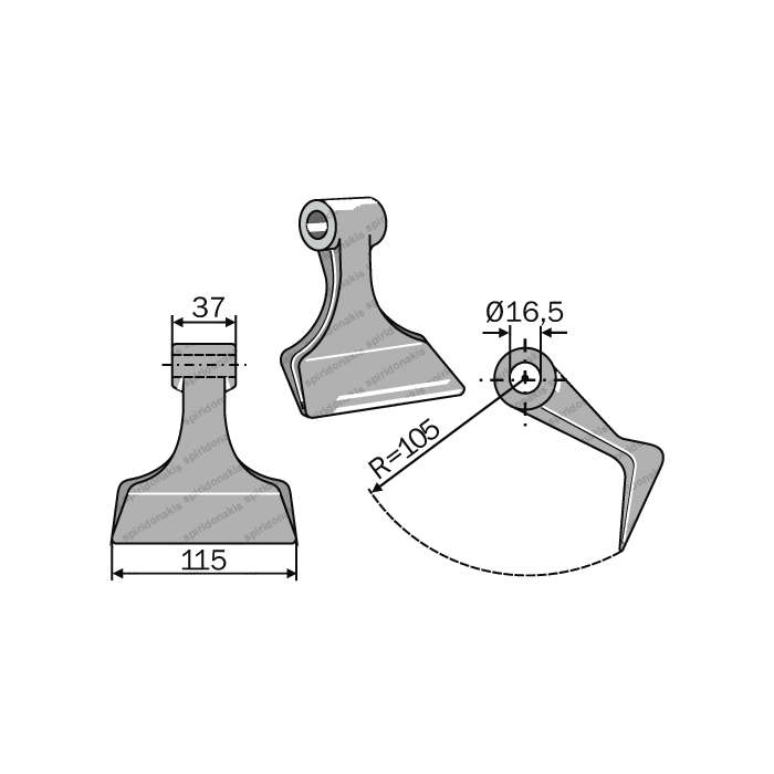 Mulcher Hammer RM101 Ø16,5 SABA