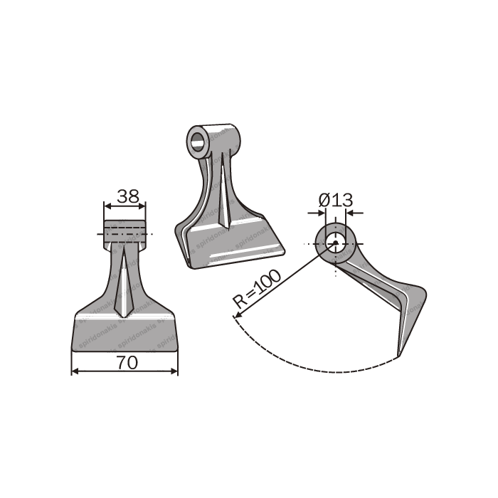 Mulcher Hammer RM102 Ø13 SABA