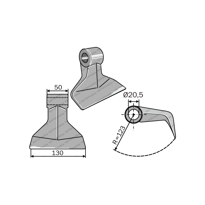 Mulcher Hammer RM108 Ø20,5 SABA