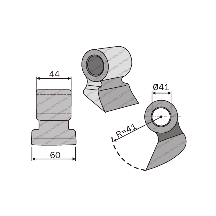 Mulcher Hammer RM114 Ø41 SABA