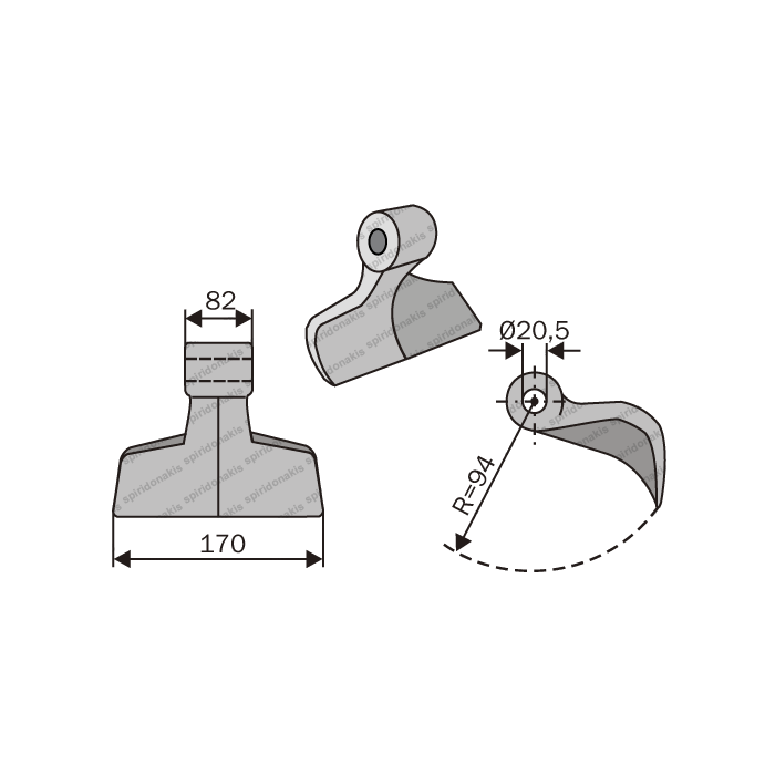 Mulcher Hammer RM120 Ø20,5 SABA