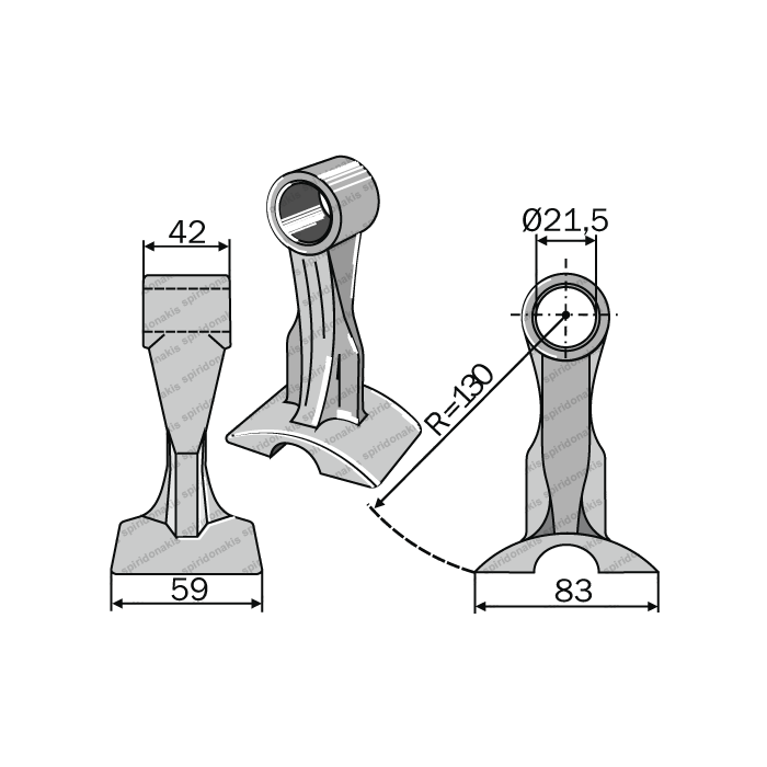 Mulcher Hammer RM151 Ø21,5 SABA