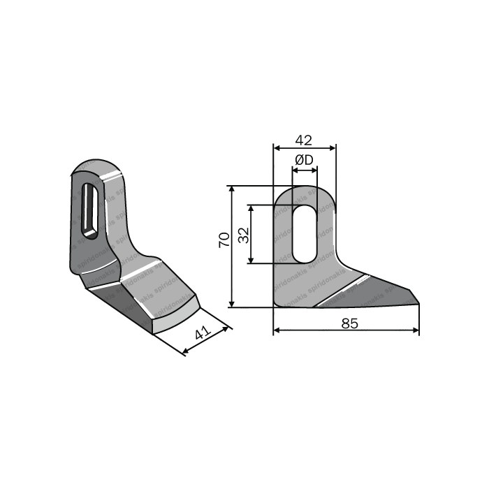 Mulcher Hammer RM17 Ø16x32 SABA