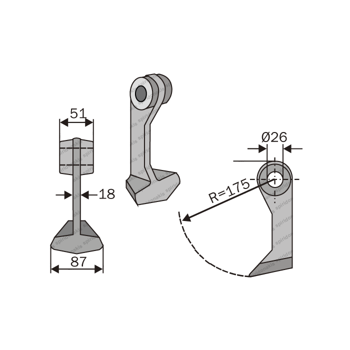 Mulcher Hammer RM24 Ø25,5 SABA