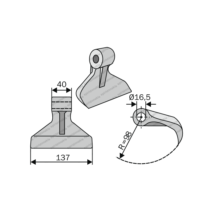 Mulcher Hammer RM30 Ø16,5 SABA