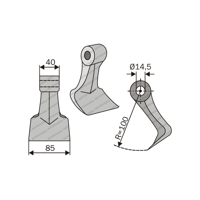 Mulcher Hammer RM33 Ø14,5 SABA