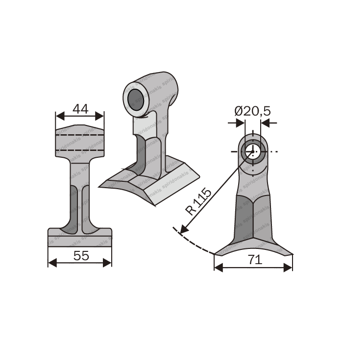 Mulcher Hammer RM34 Ø20,5 SABA