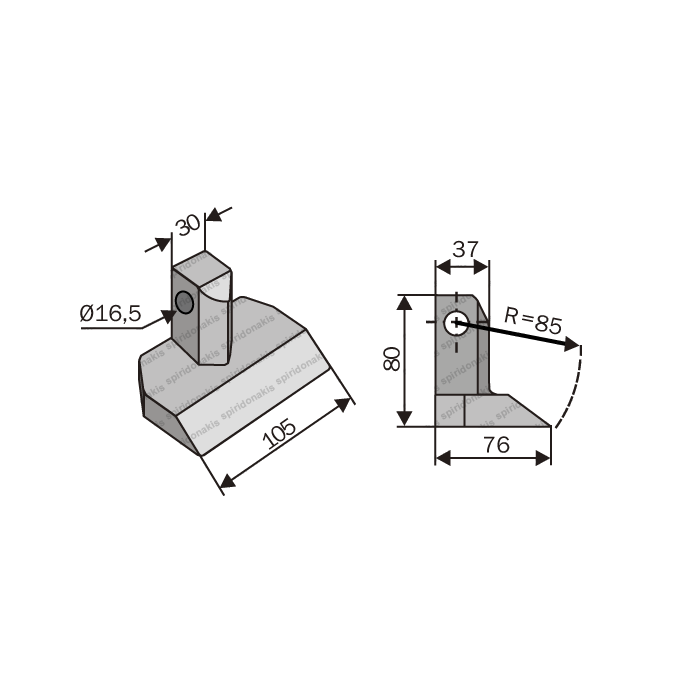 Mulcher Hammer RM37 Ø16,5 SABA