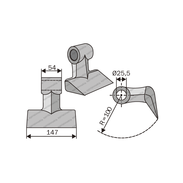 Mulcher Hammer RM38 Ø25,5 SABA