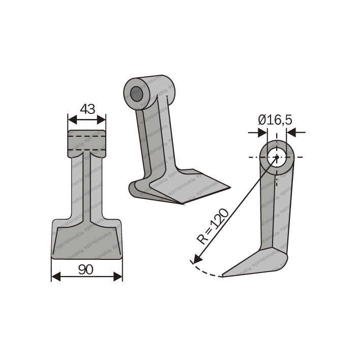 Mulcher Hammer RM39 Ø16,5 SABA