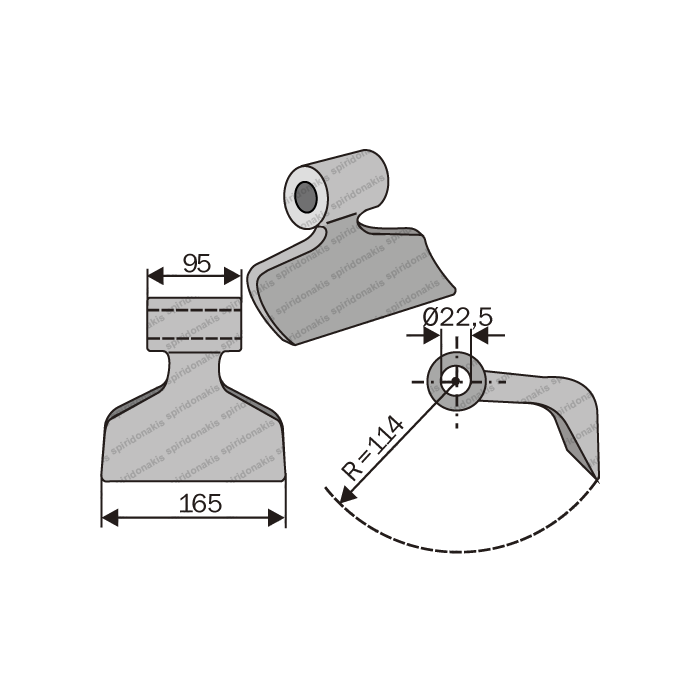 Mulcher Hammer RM42 Ø22,5 SABA