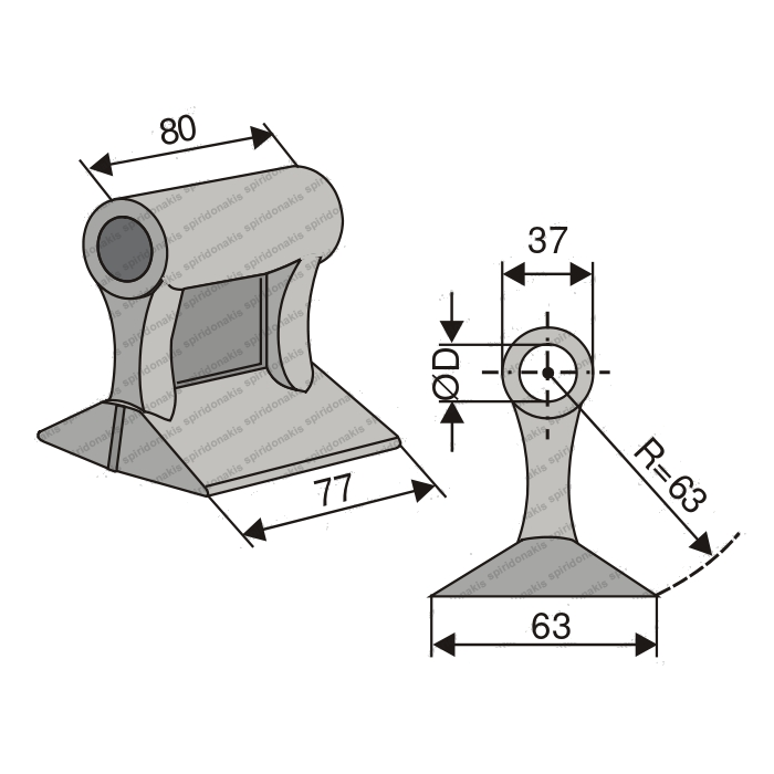 Mulcher Hammer RM45 Ø26 SABA