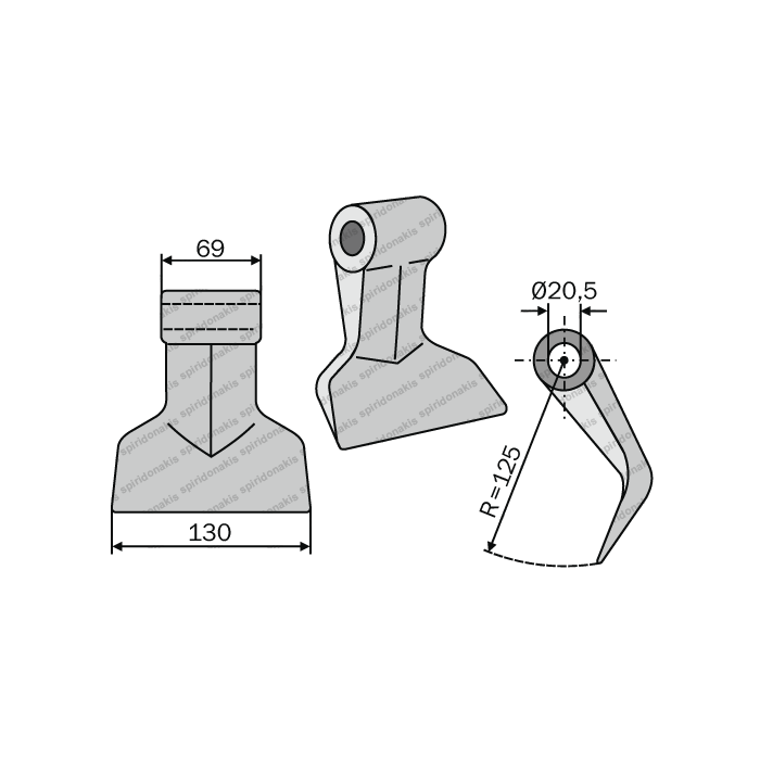 Mulcher Hammer RM63 Ø20,5  SABA