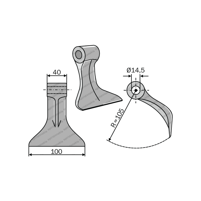 Mulcher Hammer RM64 Ø14,5 SABA