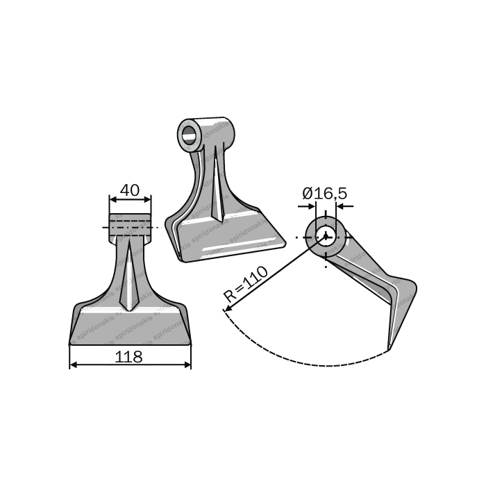 Mulcher Hammer RM66 Ø16,5 SABA